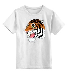Заказать детскую футболку в Москве. Детская футболка классическая унисекс Тигр  от ПРИНТЫ ПЕЧАТЬ  - готовые дизайны и нанесение принтов.