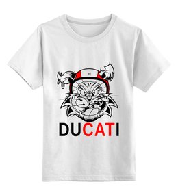 Заказать детскую футболку в Москве. Детская футболка классическая унисекс DUCATI от Илья Щеблецов - готовые дизайны и нанесение принтов.