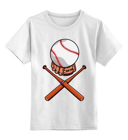 Заказать детскую футболку в Москве. Детская футболка классическая унисекс Биты и мяч (бейсбол) от trugift - готовые дизайны и нанесение принтов.