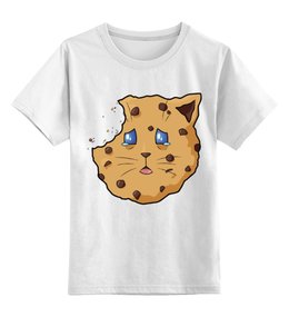 Заказать детскую футболку в Москве. Детская футболка классическая унисекс Грустная кошка-печенье от Yaroslava - готовые дизайны и нанесение принтов.
