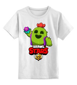 Заказать детскую футболку в Москве. Детская футболка классическая унисекс BRAWL STARS SPIKE от geekbox - готовые дизайны и нанесение принтов.