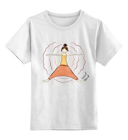 Заказать детскую футболку в Москве. Детская футболка классическая унисекс yoga-girl от carol_black - готовые дизайны и нанесение принтов.