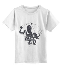 Заказать детскую футболку в Москве. Детская футболка классическая унисекс Осьминог и планеты от Romanova - готовые дизайны и нанесение принтов.