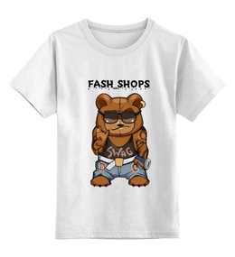 Заказать детскую футболку в Москве. Детская футболка классическая унисекс Fash_Shops SWAG от Sergio Happy - готовые дизайны и нанесение принтов.