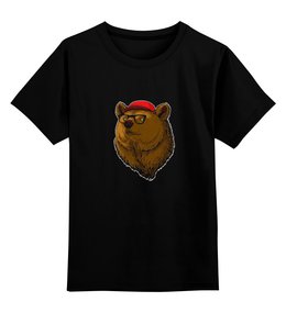 Заказать детскую футболку в Москве. Детская футболка классическая унисекс Медведь-хипстер от YellowCloverShop - готовые дизайны и нанесение принтов.
