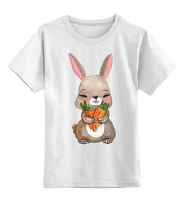 Заказать детскую футболку в Москве. Детская футболка классическая унисекс Кролик от nadegda - готовые дизайны и нанесение принтов.