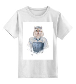 Заказать детскую футболку в Москве. Детская футболка классическая унисекс Queen cat от Ксения Мироедова - готовые дизайны и нанесение принтов.