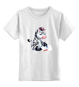 Заказать детскую футболку в Москве. Детская футболка классическая унисекс Зебра от Виктор Гришин - готовые дизайны и нанесение принтов.