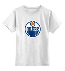 Заказать детскую футболку в Москве. Детская футболка классическая унисекс Edmonton Oilers / NHL Canada от KinoArt - готовые дизайны и нанесение принтов.