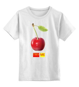 Заказать детскую футболку в Москве. Детская футболка классическая унисекс TRY ME от Nalivaev - готовые дизайны и нанесение принтов.