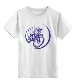 Заказать детскую футболку в Москве. Детская футболка классическая унисекс Велосипедист от T-shirt print  - готовые дизайны и нанесение принтов.