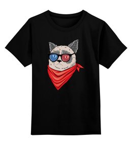 Заказать детскую футболку в Москве. Детская футболка классическая унисекс Угрюмый кот от printik - готовые дизайны и нанесение принтов.