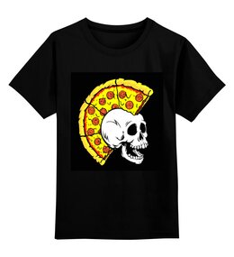 Заказать детскую футболку в Москве. Детская футболка классическая унисекс Пицца и череп от THE_NISE  - готовые дизайны и нанесение принтов.