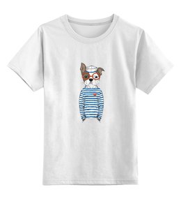 Заказать детскую футболку в Москве. Детская футболка классическая унисекс Бульдожка морячек от sashadasha - готовые дизайны и нанесение принтов.