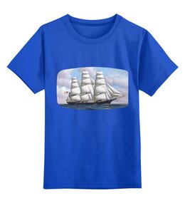 Заказать детскую футболку в Москве. Детская футболка классическая унисекс Клипер "Flying Cloud" (Антонио Якобсен) от trend - готовые дизайны и нанесение принтов.