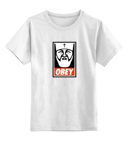 Заказать детскую футболку в Москве. Детская футболка классическая унисекс Kirill OBEY от LINGAM ART | lingam.ord@gmail.com - готовые дизайны и нанесение принтов.