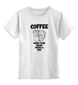 Заказать детскую футболку в Москве. Детская футболка классическая унисекс Кофе  от geekbox - готовые дизайны и нанесение принтов.