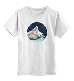 Заказать детскую футболку в Москве. Детская футболка классическая унисекс Белые медведи от printik - готовые дизайны и нанесение принтов.