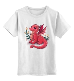Заказать детскую футболку в Москве. Детская футболка классическая унисекс Красный дракон от tigerda  - готовые дизайны и нанесение принтов.