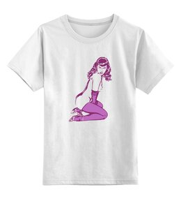 Заказать детскую футболку в Москве. Детская футболка классическая унисекс Пинап Бэтти Пэйдж от Andrew Zaycev - готовые дизайны и нанесение принтов.
