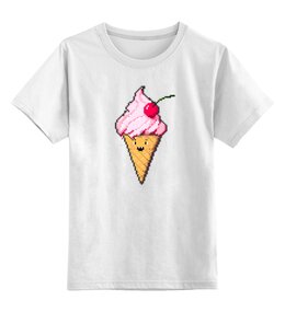 Заказать детскую футболку в Москве. Детская футболка классическая унисекс ice cream от punksy - готовые дизайны и нанесение принтов.