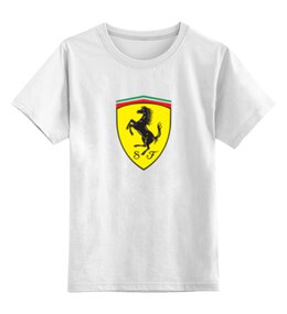Заказать детскую футболку в Москве. Детская футболка классическая унисекс Ferrari  от DESIGNER   - готовые дизайны и нанесение принтов.