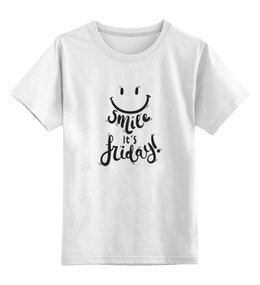Заказать детскую футболку в Москве. Детская футболка классическая унисекс Улыбнись от THE_NISE  - готовые дизайны и нанесение принтов.