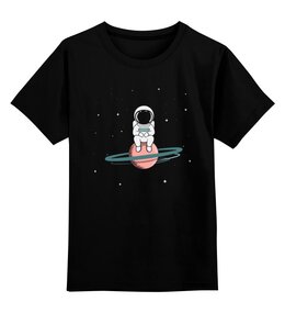 Заказать детскую футболку в Москве. Детская футболка классическая унисекс Космонавт на Сатурне от MariYang  - готовые дизайны и нанесение принтов.