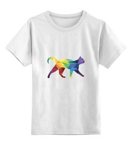 Заказать детскую футболку в Москве. Детская футболка классическая унисекс Прямолинейное кошка от Yaroslava - готовые дизайны и нанесение принтов.