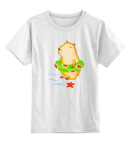 Заказать детскую футболку в Москве. Детская футболка классическая унисекс Когда лето и ты капибара от galkagalka - готовые дизайны и нанесение принтов.