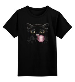 Заказать детскую футболку в Москве. Детская футболка классическая унисекс Чёрная кошка от printik - готовые дизайны и нанесение принтов.