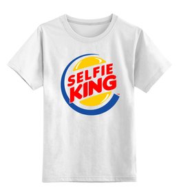Заказать детскую футболку в Москве. Детская футболка классическая унисекс Король Селфи (Selfie King) от coolmag - готовые дизайны и нанесение принтов.