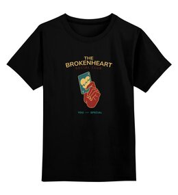 Заказать детскую футболку в Москве. Детская футболка классическая унисекс The Brokenheart social club от STirds - готовые дизайны и нанесение принтов.