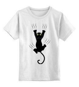 Заказать детскую футболку в Москве. Детская футболка классическая унисекс Прикольный кот от Amerikanka - готовые дизайны и нанесение принтов.