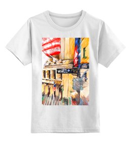 Заказать детскую футболку в Москве. Детская футболка классическая унисекс Уолл стрит от artoutloop - готовые дизайны и нанесение принтов.