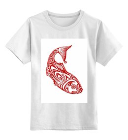Заказать детскую футболку в Москве. Детская футболка классическая унисекс рыба стилизованная от alik6464@mail.ru - готовые дизайны и нанесение принтов.
