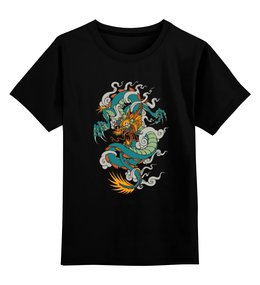 Заказать детскую футболку в Москве. Детская футболка классическая унисекс Зеленый дракон от galaxy secret - готовые дизайны и нанесение принтов.