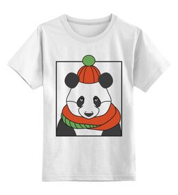 Заказать детскую футболку в Москве. Детская футболка классическая унисекс Новогодняя панда от chistopopitersky - готовые дизайны и нанесение принтов.