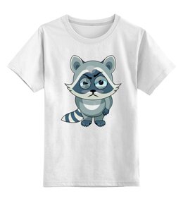 Заказать детскую футболку в Москве. Детская футболка классическая унисекс Недовольный енот от MariYang  - готовые дизайны и нанесение принтов.
