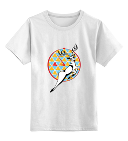 Заказать детскую футболку в Москве. Детская футболка классическая унисекс Новогодний часовой олень от PolinaPo - готовые дизайны и нанесение принтов.