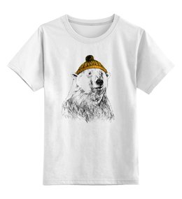 Заказать детскую футболку в Москве. Детская футболка классическая унисекс Белый медведь от lissa - готовые дизайны и нанесение принтов.