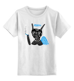 Заказать детскую футболку в Москве. Детская футболка классическая унисекс Smoking Angel от Asparagus Lab + Masha Saunders - готовые дизайны и нанесение принтов.