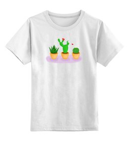 Заказать детскую футболку в Москве. Детская футболка классическая унисекс Кактусы от Majolica - готовые дизайны и нанесение принтов.