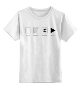 Заказать детскую футболку в Москве. Детская футболка классическая унисекс Творческий процесс от ISliM - готовые дизайны и нанесение принтов.