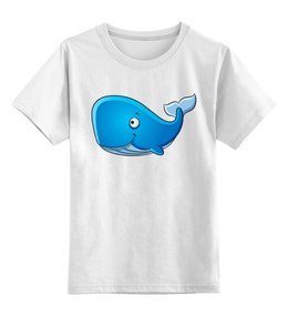 Заказать детскую футболку в Москве. Детская футболка классическая унисекс Голубой морской кит-кашалот от Денис - готовые дизайны и нанесение принтов.