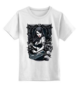 Заказать детскую футболку в Москве. Детская футболка классическая унисекс Gothic Girl от Leichenwagen - готовые дизайны и нанесение принтов.