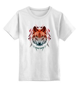 Заказать детскую футболку в Москве. Детская футболка классическая унисекс Геометрический Волк от printik - готовые дизайны и нанесение принтов.