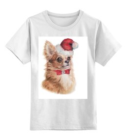 Заказать детскую футболку в Москве. Детская футболка классическая унисекс Новогодняя собачка от Julissa_limejuice - готовые дизайны и нанесение принтов.