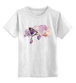 Заказать детскую футболку в Москве. Детская футболка классическая унисекс ветка орхидеи от okonit - готовые дизайны и нанесение принтов.