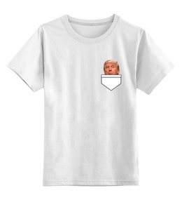 Заказать детскую футболку в Москве. Детская футболка классическая унисекс Карманный Трамп  от CoolDesign - готовые дизайны и нанесение принтов.